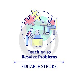 Teaching to resolve problems concept icon