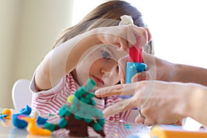 Teaching to use play dough