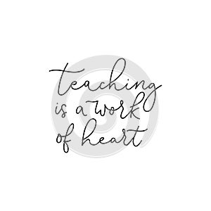 Teaching work of heart handwritten lettering