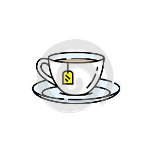 Teacup line icon photo