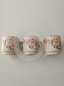 Teacups in a row
