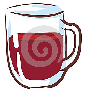 Teaglass with red tea vector illustration photo
