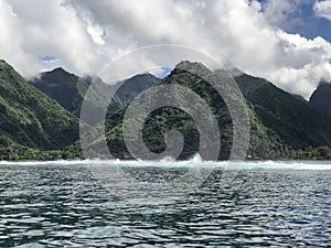 Teahupoo wave, Tahiti island, French Polynesia