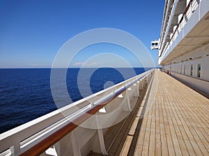 Cruise ship promenade deck. photo