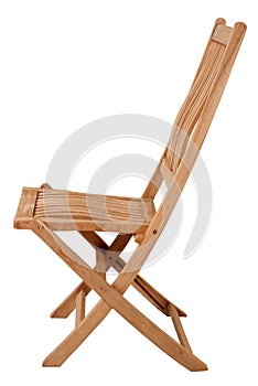 Teak garden furniture isolated in white background photo