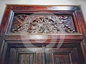 Teak wood door carving motif, model from Islamic Mataram, Kotagede, Yogyakarta