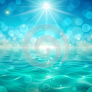 Teal Abstract Background with Turquoise Water Effect