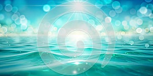 Teal Abstract Background with Turquoise Water Effect