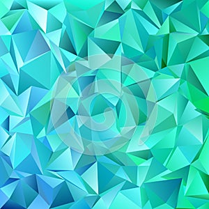 Teal abstract geometrical triangle tile mosaic background - vector graphic design from triangles