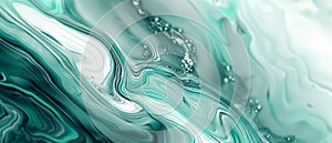 Teal Abstract Liquid Marble Swirls Background