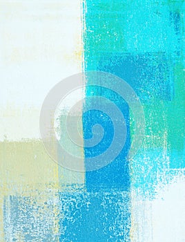 Teal and Beige Abstract Art Painting