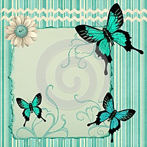 Teal Butterfly Stationary