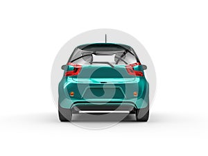 Teal Compact Car - Rear View