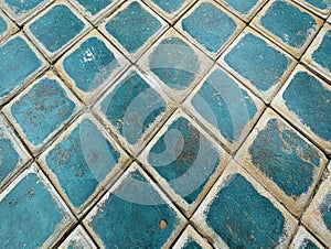 Teal Diamond Tile Pattern