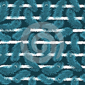 Teal Feather Pattern Design Background
