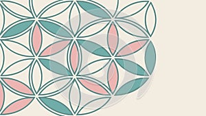 Teal Floral Bloom Geometric Abstract Pattern Vector, vector design Generative AI