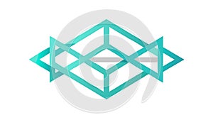 Teal Geometric Abstract Shape Logo Element, vector design Generative AI