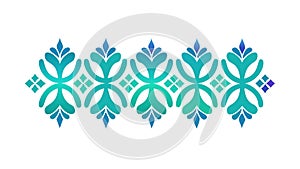 Teal Geometric Pattern Border Decorative Ornamental Design, vector design Generative AI