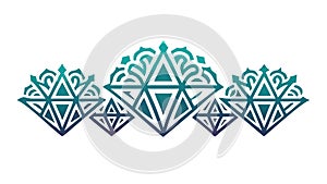 Teal Geometric Triangle Mosaic Pattern Vector, vector design Generative AI