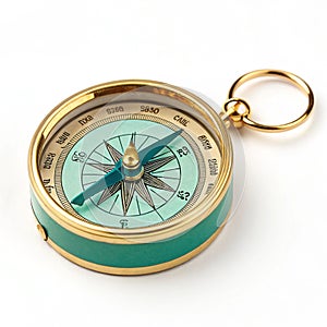 Teal and gold compass