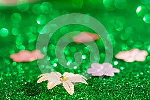 Teal or green glitter sparkle background