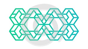Teal Interlocking Geometric Pattern Vector Design Generative AI