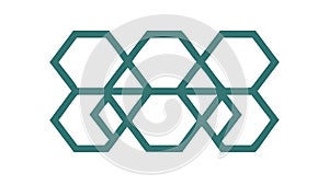 Teal Interlocking Hexagon Pattern, Modern Abstract Geometric Design, vector design Generative AI