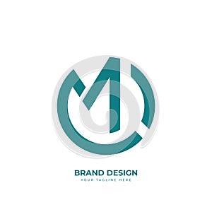 Letter Cm or Mc minimal circle shape unique monogram logo