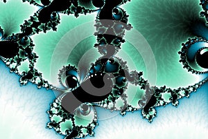 Teal mourn eyes rays fractal