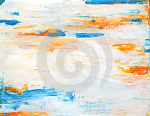 Teal and Orange Abstract Art Painting