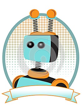 Teal and Orange Robot Portrait Product Ad Style
