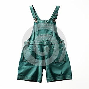 Teal Overalls Dress: Hyper Realistic And Detailed Lomography Style