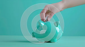 The teal piggy bank.AI generated image