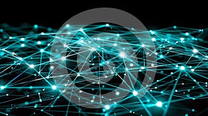 Teal Plexus Network Connection Background - High Tech Data Visualization