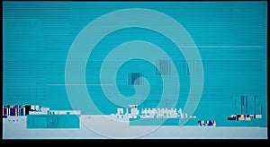 Teal screen breakdown with chaotic data blocks