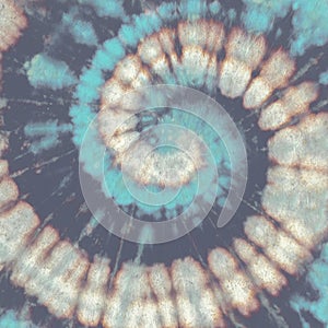 Teal Spiral Abstract. Tye Dye Print Design.