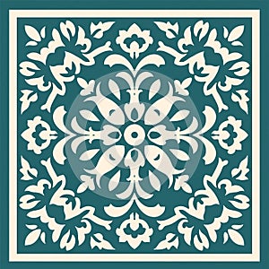 Teal Style Rug Vector Stencil Creation