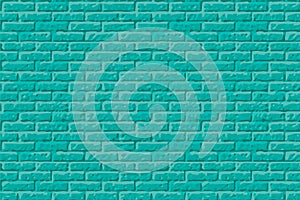 Teal wall background. Blue green brick texture. Light green color background stone wall. Urban cyan texture. Vector