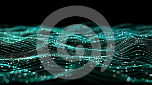 Teal Waveform: Abstract Digital Data Visualization Background