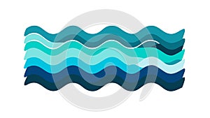 Teal wavy lines pattern, refreshing abstract water design. vector design Generative AI