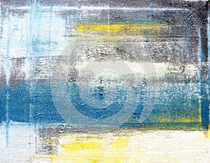 Teal and Yellow Abstract Art Painting