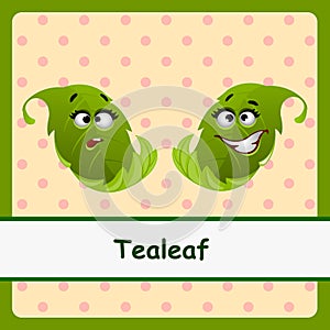 Tealeaf, funny characters on a light background photo