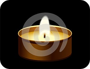 Tealight candle. Vector illustration.