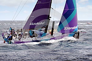 Team AKZONOBEL in race after leave the port of Alicante.