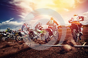 Motorcross stunts bike. photo