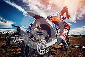 Motorcross stunts bike. photo