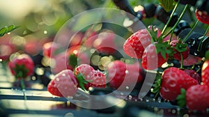 A team of autonomous berry pickers operate in perfect synchronization efficiently harvesting strawberries in record time photo