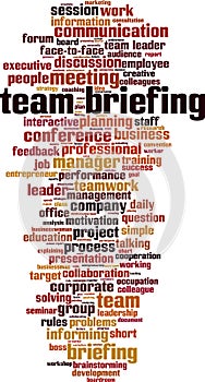 Team briefing word cloud