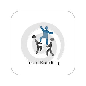 Team Building Concept Icon. Flat Design