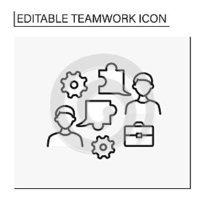 Team building line icon